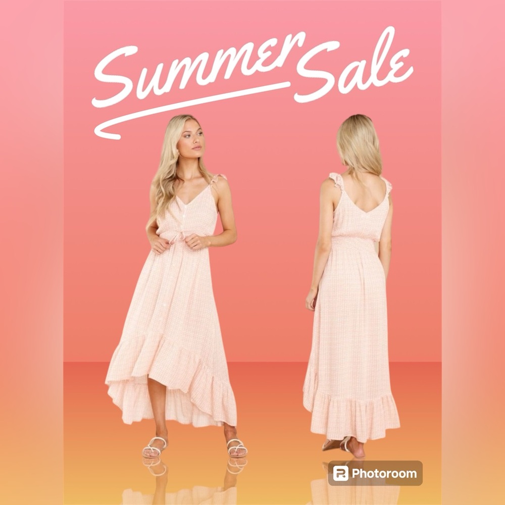 COPY - Red Dress Burst Your Bubbly Peach High-Low Dress